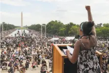  ?? Jonathan Ernst / Associated Press ?? Yolanda Renee King, granddaugh­ter of the Rev. Martin Luther King Jr., speaks at the rally for racial justice in Washington.