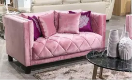  ??  ?? A pink velvet sofa at The Home is in line with one of 2017’s key decor trends