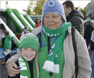  ??  ?? Oscar Ó Raghaill and Rita Uí Ragaill enjoying the Family Fun Day at Bray Wanderers FC.