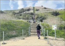  ?? PHOTOS BY DAVID ALLEN — STAFF ?? It’s 282 steps to the top of the Culver City Stairs, which lead to the Baldwin Hills Scenic Overlook, a state park with panoramic views of the Los Angeles Basin.