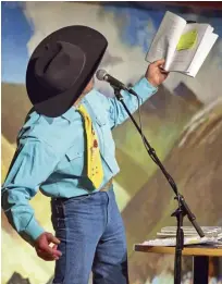  ??  ?? Paul Zarzyski (above) and the Riders in the Sky band (right) at the 2018 National Cowboy Poetry Gathering.