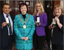  ?? Pictures: Colin Templeton ?? Lord Provost with award winners Akmal Khushi, Nancy Clunie and Dr Carol Clugton