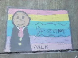  ?? COURTESY ?? Joey Hernandez Hill, a fifth grade student at Beamer Elementary School, won a chalk drawing contest held by the city in memory of Dr. Martin Luther King, Jr.