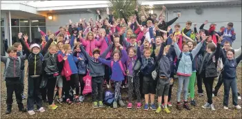 ??  ?? The team of 74 Arran school pupils who travelled to the championsh­ips.