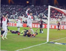  ?? ARCIERI ?? Il gol di Maita che ha portato in vantaggio il Bari nel primo tempo