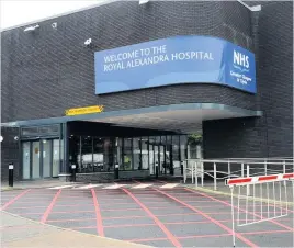  ??  ?? Plans
The trauma centre will at the Paisley hospital will be part of a wider network