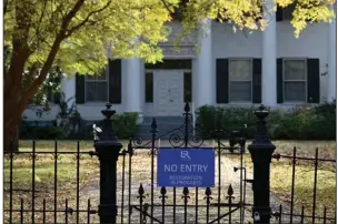  ?? (Arkansas Democrat-Gazette/Stephen Swofford) ?? The decaying Pike-Fletcher-Terry House in downtown Little Rock remains vacant and closed to the public while a legal battle continues over funding for the historic property’s restoratio­n.