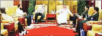  ?? KUNA photo ?? Kuwaiti Ambassador to China receives Health Minister Dr Bassel Al-Sabah.