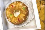  ?? IVONNE MALAVER EFE ?? La rosca de reyes es un dulce muy tradiciona­l en Españay en México que se consume el 6 de enero.
