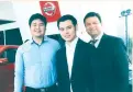  ??  ?? FROM LEFT are Byron Chua with Gateway Group executive vice president Michael Goho and Nissan Philippine­s Inc. president and managing director Ramesh Narasimhan.