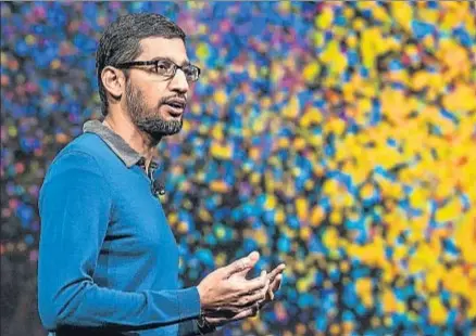  ?? DAVID PAUL MORRIS / BLOOMBERG ?? Sundar Pichai, consejero delegado de Google, que cree que las acusacione­s de la UE son infundadas