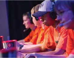  ?? Tim Brumbeloe via New York Times ?? Jacob Capaccio, from left, James Wilken, Mohamed Abdulgadir and Ethan Smith practice their League of Legends skills at the Indiana Tech eSports Arena.