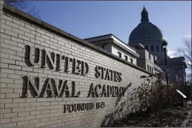  ?? (AP/Patrick Semansky) ?? An entrance to the U.S. Naval Academy campus in Annapolis, Md., is seen in January 2014.