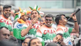  ??  ?? Indian fans had plenty to cheer about at Birnmingha­m as even Sachin Tendulkar was also present for the high voltage India vs Pakistan match.