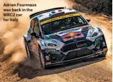  ??  ?? Adrien Fourmaux was back in the WRC2 car for Italy