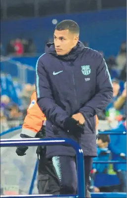  ?? FOTO: M. MONTILLA ?? Murillo, el domingo en Getafe El jueves podría debutar en la Copa