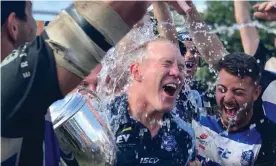  ?? Photograph: Sydney Convicts ?? Charlie Winn – head coach of the Sydney Convicts – celebrates victory with Don Rose.