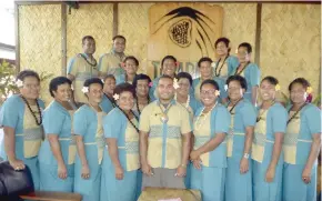  ?? Photo: Waisea Nasokia. ?? Staff of Tavarua Island Resort with their new uniform.