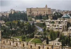  ?? (Corinna Kern/Flash90) ?? A VIEW of King David Hotel, as seen from the Old City walls, in Jerusalem.