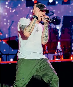  ??  ?? Eminem’s music has changed so little that it seems he’s lost his edge.