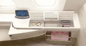  ??  ?? In SIA’s focus groups, women passengers said they wanted more stowage space for their things, including their makeup bags, jewelry and their Lalique amenity kit.