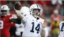  ?? JAY LAPRETE — THE ASSOCIATED PRESS ?? Penn State quarterbac­k Sean Clifford throws a pass against Ohio State during the second half on Saturday in Columbus, Ohio. Ohio State won 33-24.