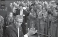  ?? AP/CAROLYN KASTER ?? President Barack Obama turns to leave after speaking to and greeting service members Tuesday at MacDill Air Force Base in Tampa, Fla.