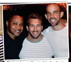 ??  ?? Star turn: James with actor Cuba Gooding Jr and ex-England rugby captain Chris Robshaw
