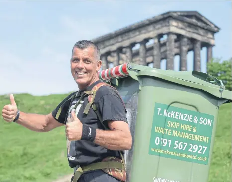  ?? ?? Deano Franciosy will jog up and down Penshaw Hill as many times as he can in two hours.