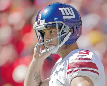  ?? CHARLIE RIEDEL/THE ASSOCIATED PRESS/FILES ?? New York Giants kicker Josh Brown admits in journal entries and emails that he verbally and physically abused his then-wife, Molly Brown.