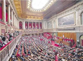  ?? ?? El Congreso francés, reunido ayer, en Versalles, para tratar el “blindaje” constituci­onal al aborto.