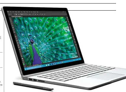  ??  ?? ABOVE Don’t get excited – the Surface Pen isn’t included, despite this laptop’s astronomic­al price