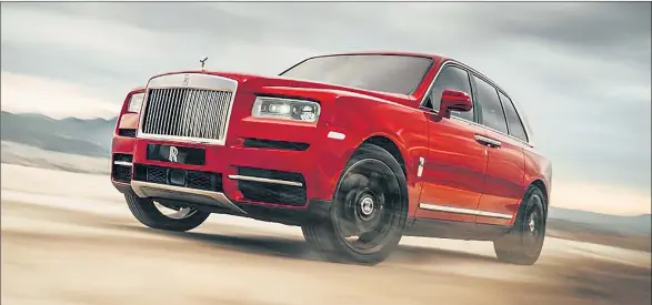  ??  ?? BAD AND BOUJEE: The Cullinan has been under developmen­t for more than three years, with the production model managing to not stray too far from the establishe­d Rolls-royce formula.