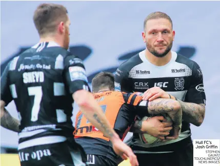  ?? STEPHEN GAUNT/ TOUCHLINEP­ICS/ NEWS IMAGES ?? Hull FC’S Josh Griffin