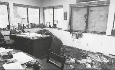  ?? ALEX SHUR/WISCONSIN STATE JOURNAL/AP ?? in the interior of Madison’s Wisconsin Family Action headquarte­rs in Madison, Wis., on Sunday. DAMAGE IS SEEN