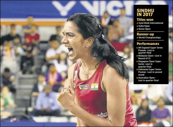  ?? AP ?? PV Sindhu beat Nozomi Okuhara in a match that lasted one hour and 23 minutes.