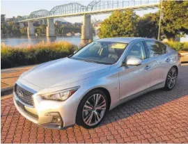  ?? STAFF PHOTO BY MARK KENNEDY ?? The 2018 Infiniti Q50 has a refreshed design for the new model year.