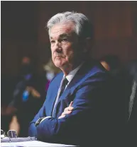  ?? SUSAN WALSH / POOL VIA REUTERS FILE ?? U.S. Federal Reserve Chair Jerome Powell expressed confidence that the Fed would succeed in lifting inflation
and getting it to average 2 per cent over time.