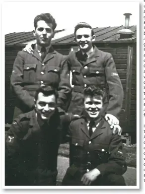  ?? ?? Ken, kneeling down bottom left, with three of his National Service mates attached to 5131 Bomb Disposal Squadron at RAF Morton Hall in 1957.