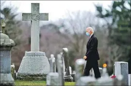  ?? Matt Slocum Associated Press ?? BIDEN LEAVES St. Joseph on the Brandywine Church in Greenville, Del., days before becoming the second Catholic president. He attends Mass there and in D.C.