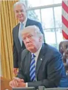  ??  ?? WASHINGTON: In this file photo, US President Donald Trump with Health and Human Services Secretary Tom Price are seen in the Oval Office of the White House in Washington. — AP