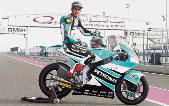 ??  ?? Star on the rise: Hafizh Syahrin Abdullah is set to become the first SouthEast Asian to ride in the MotoGP.