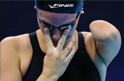  ?? GETTY IMAGES FILE PHOTO ?? Elizabeth Smith of the U.S. takes part in the women’s 50-metre freestyle S9 final at the Paralympic Swimming Tournament-Aquece Rio Test Event for the Paralympic­s in April in Brazil. The Games face a big financial crunch, much like the recently...