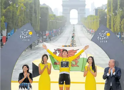  ?? AP ?? Campos Eliseos. Geraint Thomas, una de las figuras del Sky, fue el campeón del Tour de Francia 2018.