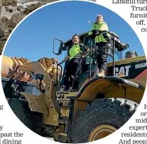  ?? ROBERT KITCHIN/ STUFF ?? Top, Eugene Doyle helped the Ōwhiro Bay community come together and be heard. Above, the crew from the Constructi­on and Demolition Landfill took truck-loads of debris away for free.