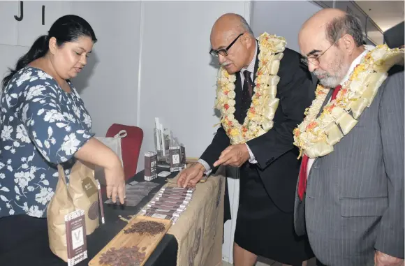  ?? Photo: Waisea Nasokia ?? Food and Agricultur­e Organisati­on of the United Nations (FAO) Director General Jose Graziano da Silva (right) with President Major General (Ret) Jioji Konrote at the 34th Session of the FAO Asia-Pacific Regional Conference at the Sofitel Resort and...