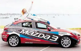  ??  ?? UP FOR THE CHALLENGE: Catriona Rowntree will feature in the Mazda3 celebrity race at the grand prix this weekend.