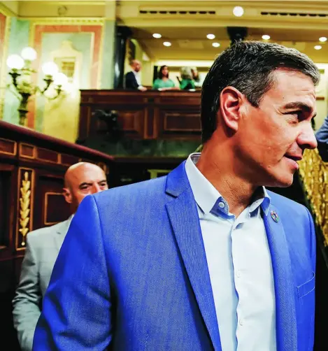  ?? ?? El presidente del Gobierno, Pedro Sánchez, ayer en el Congreso de los Diputados