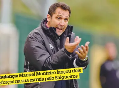  ??  ?? Manuel Monteiro teve uma estreia auspiciosa no banco do Salgueiros