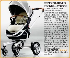 Aston martin top pushchair harrods